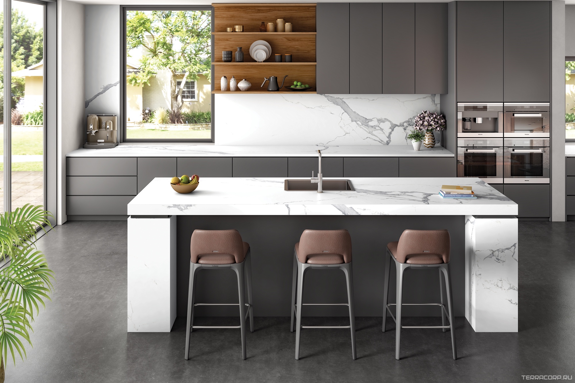 Керамогранит Exterior Ceramica Arch Rock Collection Statuario Natural Milagro Mat 15 mm 80x300 Белый, фото 1