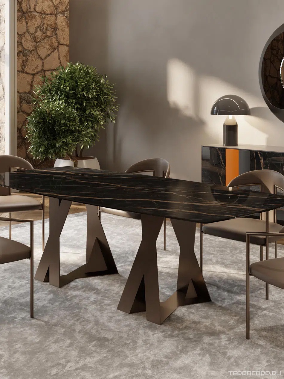 Керамогранит Laminam I Naturali Marmi Sahara Noir Extra Lucidato 5,6 мм ZZ 120x300 Черный, фото 2