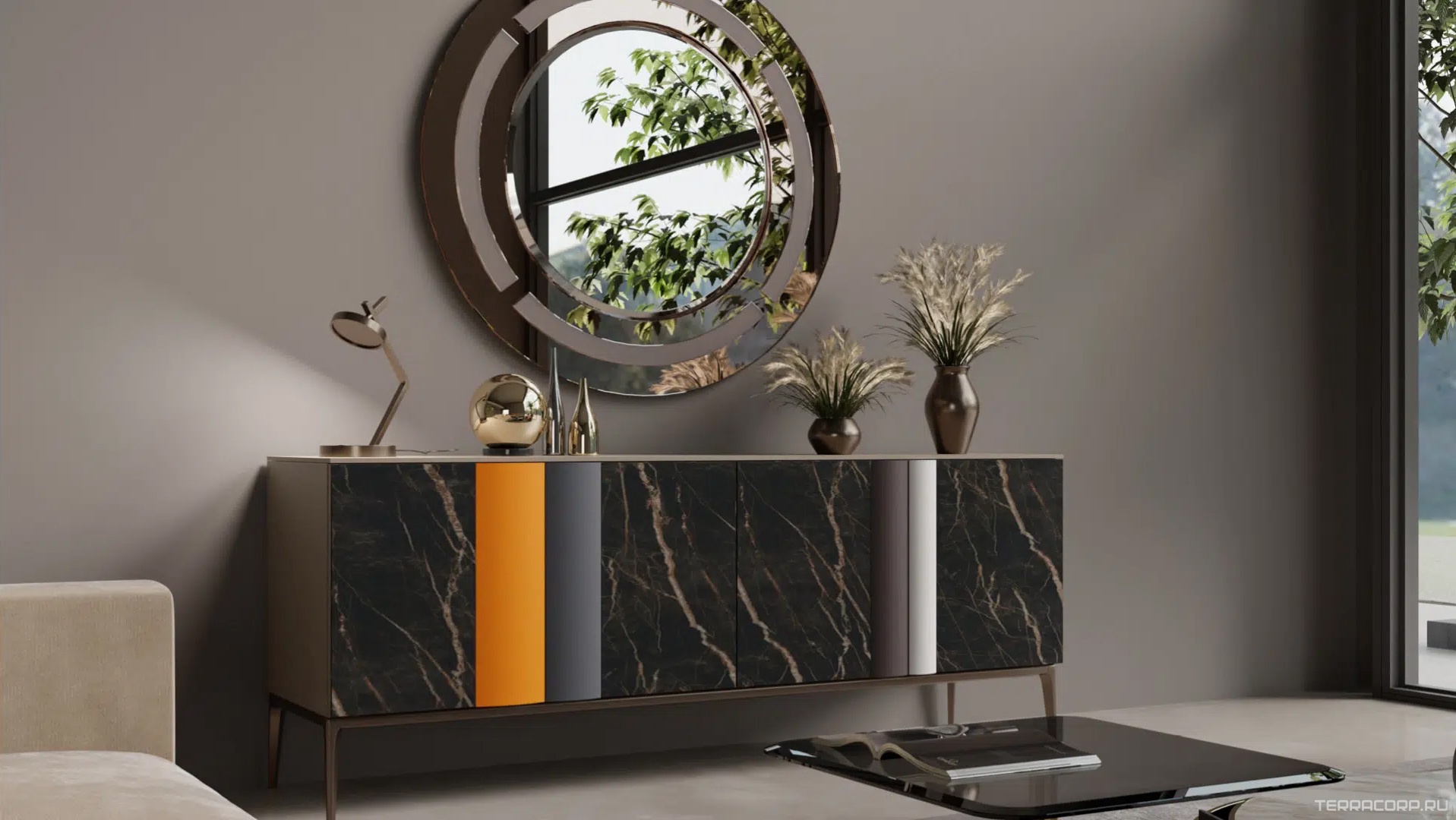 Керамогранит Laminam I Naturali Marmi Sahara Noir Extra Lucidato 5,6 мм ZZ 120x300 Черный, фото 1