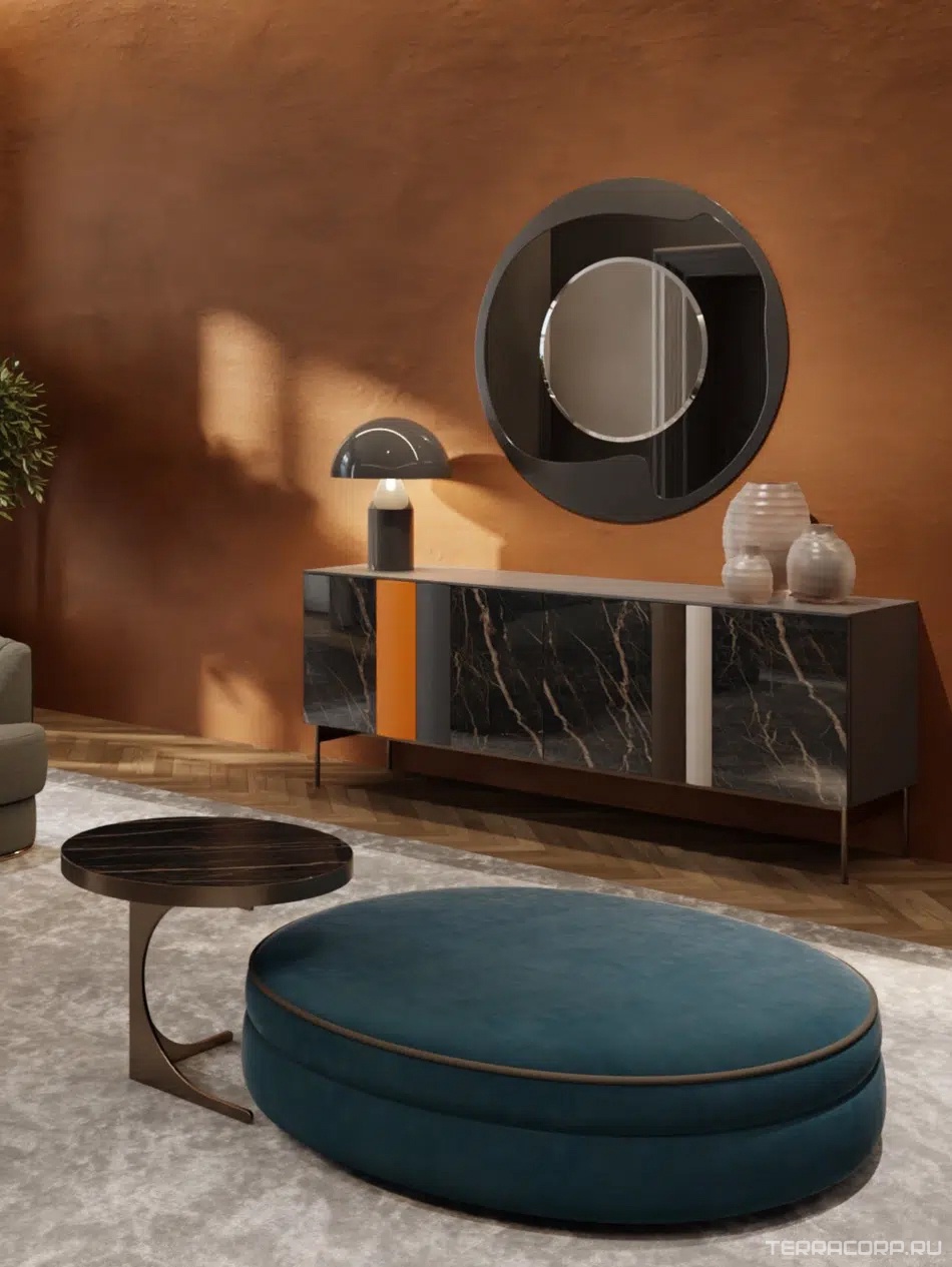 Керамогранит Laminam I Naturali Marmi Sahara Noir Extra Lucidato 5,6 мм ZZ 120x300 Черный, фото 3