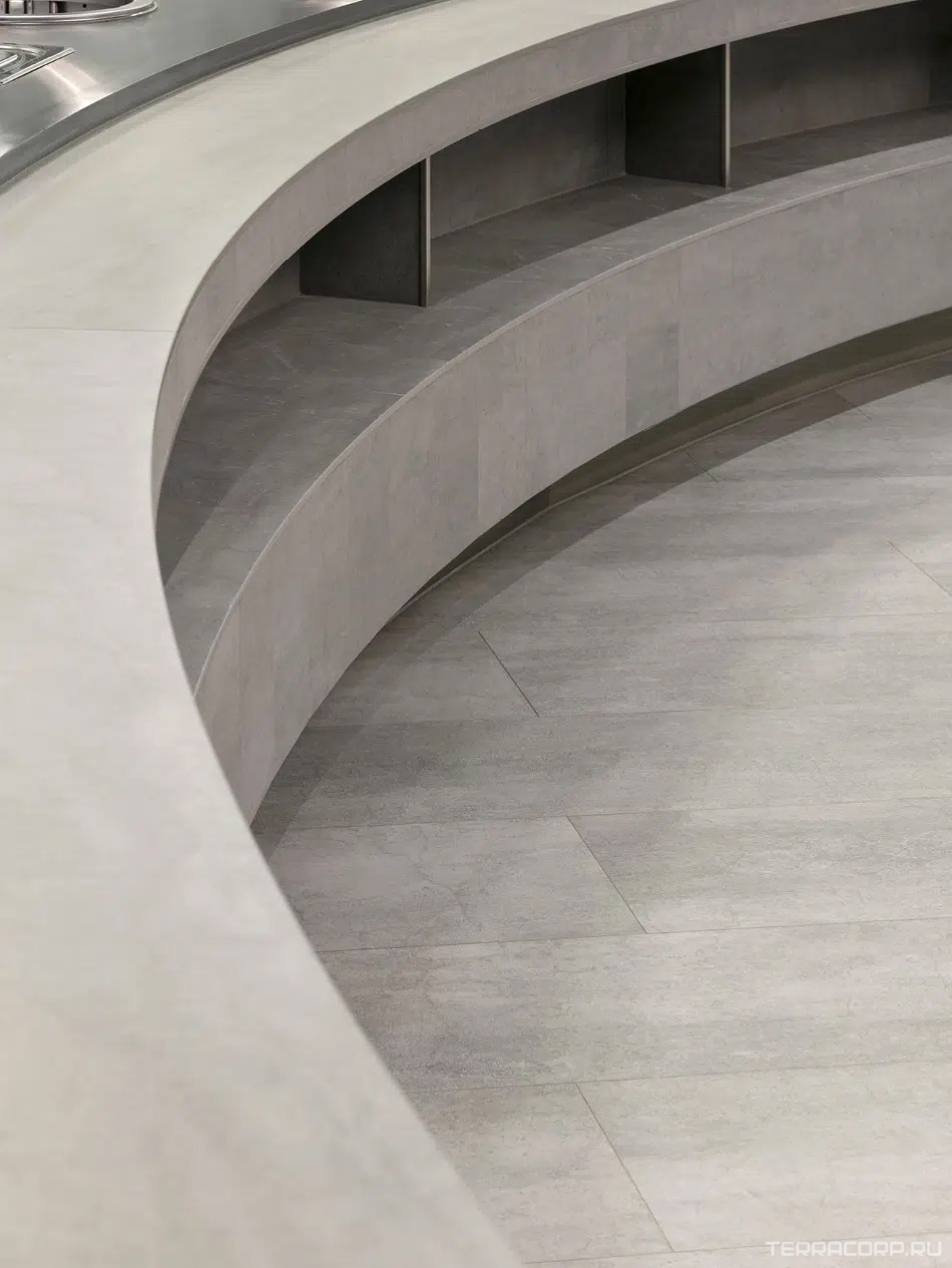 Керамогранит Laminam Rus I Naturali Pietre Pietra Di Savoia Grigia Bocciardato 5,6 mm 100x300 Серый, фото 3