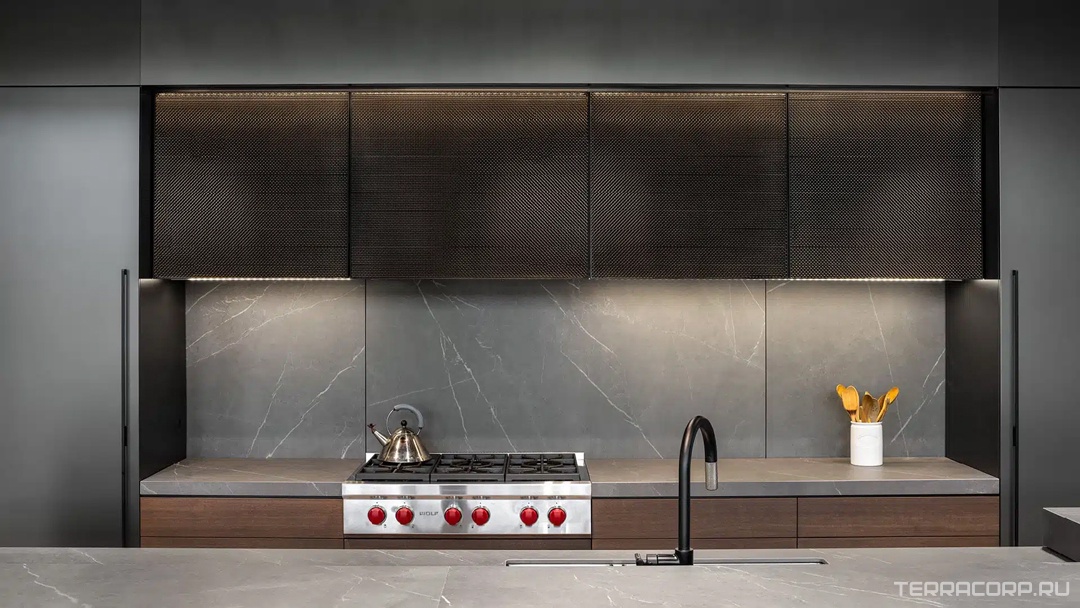 Керамогранит Laminam Rus I Naturali Pietre Pietra Grey Bocciardato 5.6 mm 100x300 Серый, фото 2