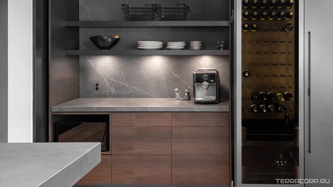 Керамогранит Laminam Rus I Naturali Pietre Pietra Grey Bocciardato 5.6 mm 100x300 Серый, фото 1