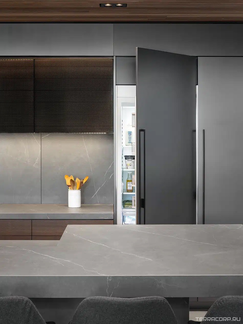 Керамогранит Laminam Rus I Naturali Pietre Pietra Grey Bocciardato 5.6 mm 100x300 Серый, фото 4