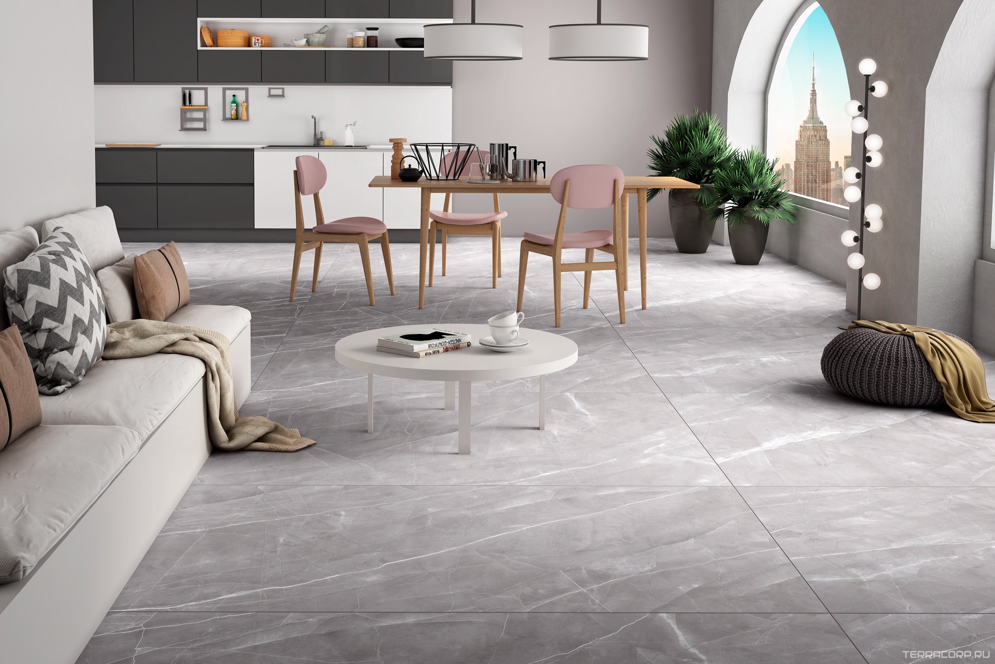 Керамогранит Alpas Euro Premium Marble XL Amani Grey Rock Carving 80x160 Серый, фото 1
