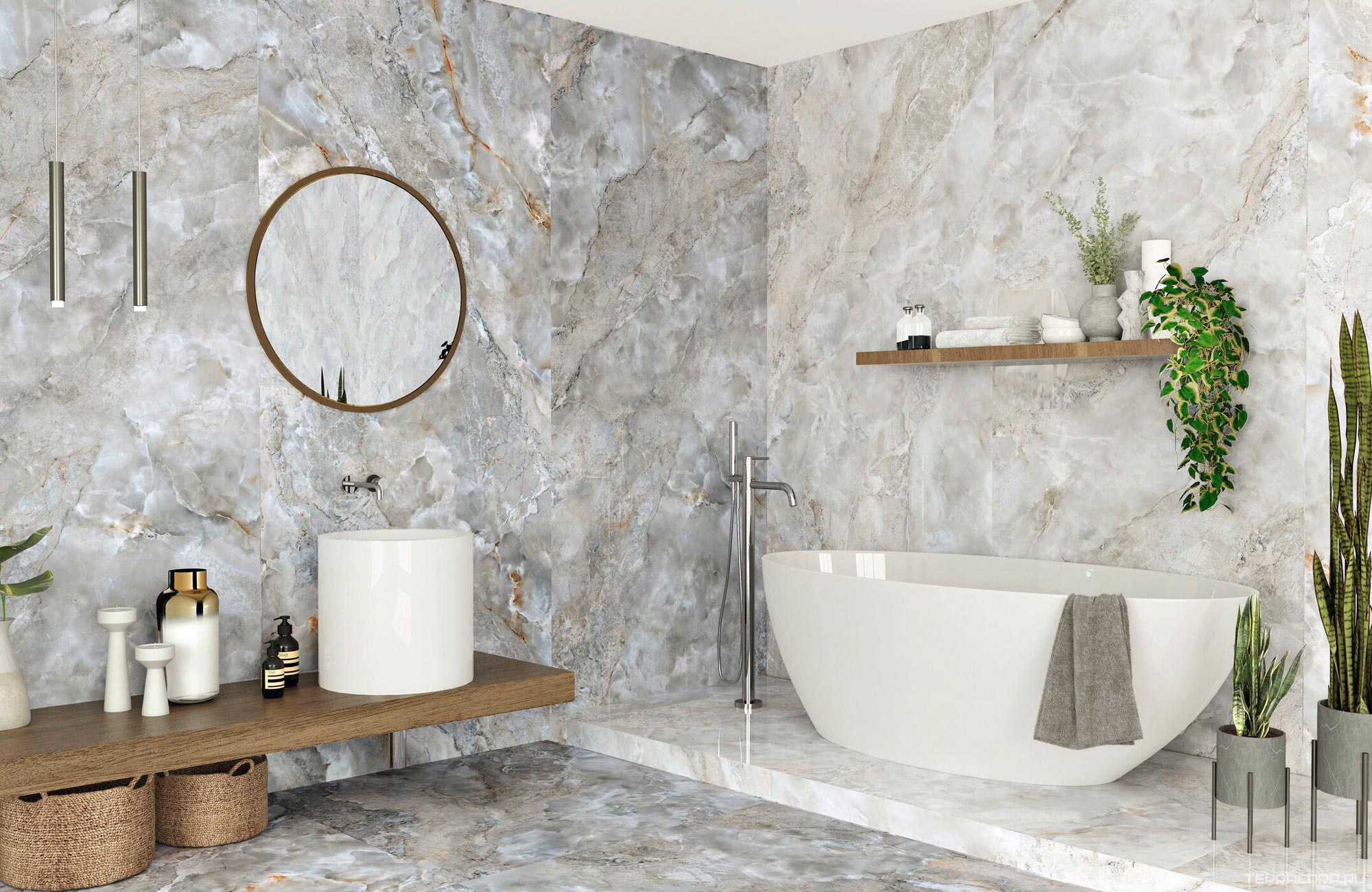 Керамогранит Benadresa Aura Snow Natural 60x120 Серый, фото 1