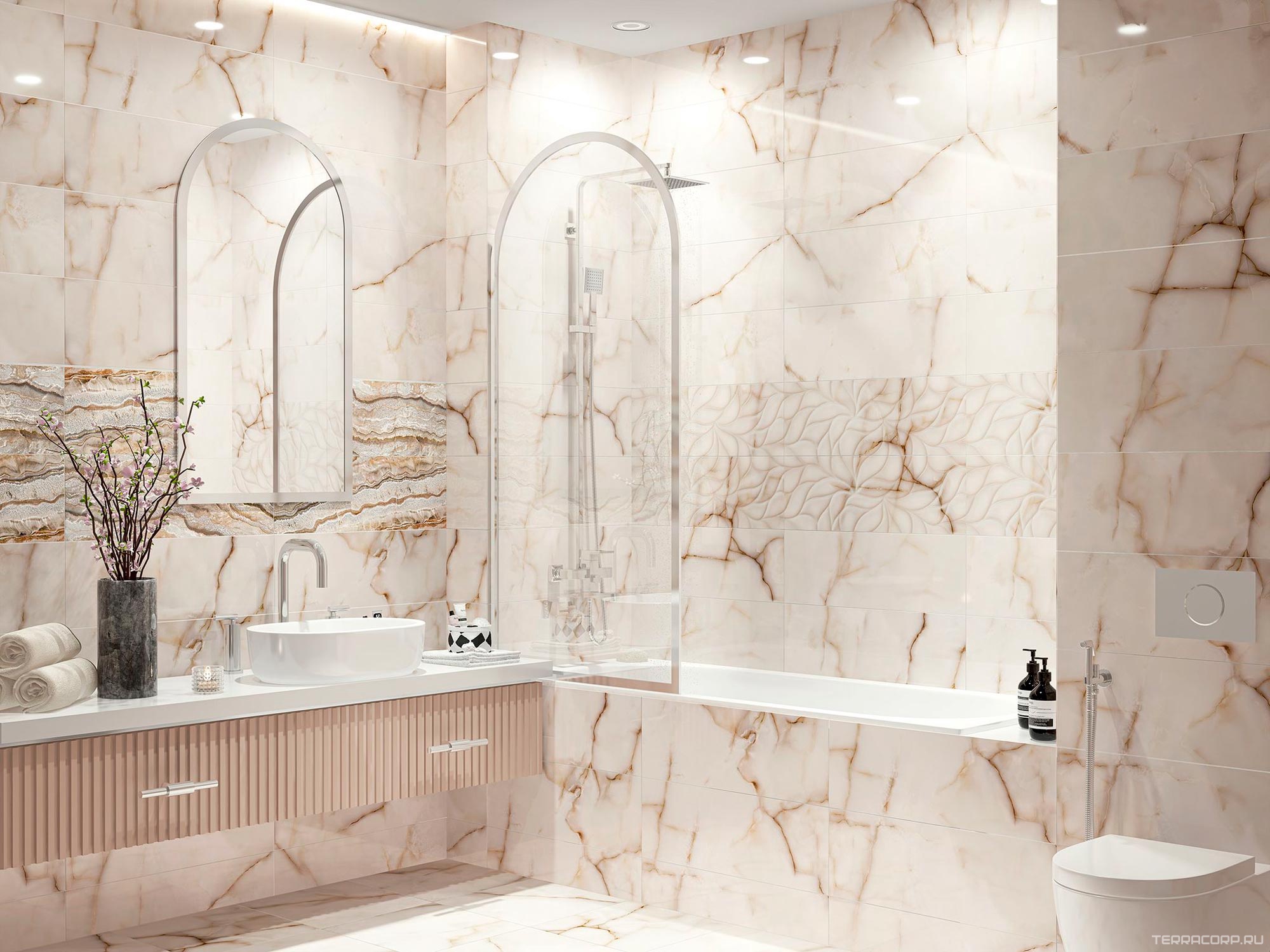 Керамогранит Eletto Rosa Portogallo 42x42 Комбинированный, фото 1