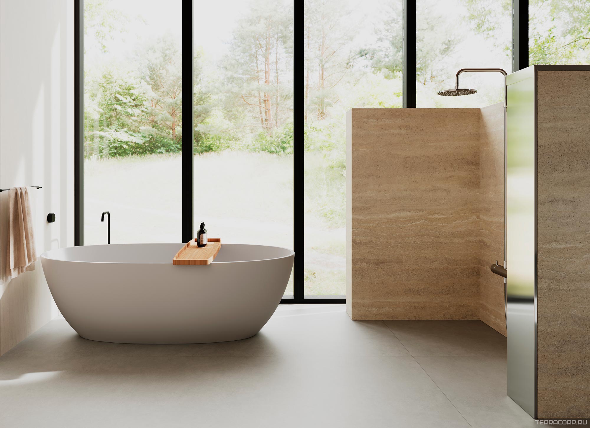 Керамогранит Janye Slab Travertino Travertine Milan str 6 mm 120x270 ZZ Бежевый, фото 1