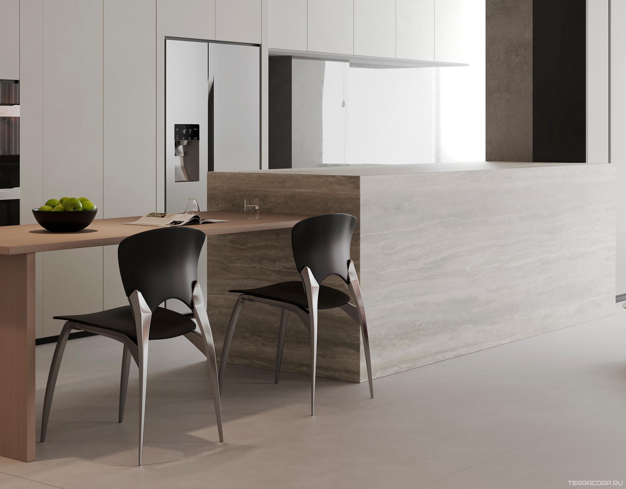 Керамогранит Janye Slab Travertino Travertine White str 6 mm 120x270 ZZ Бежевый, фото 1
