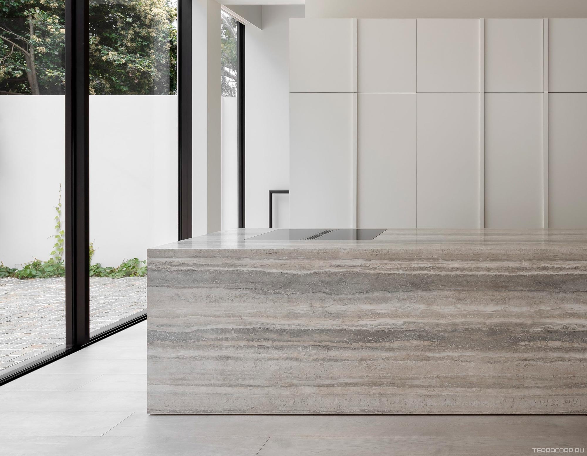 Керамогранит Janye Slab Travertino Travertine Silver Grey str 6 mm 120x270 Серый, фото 2