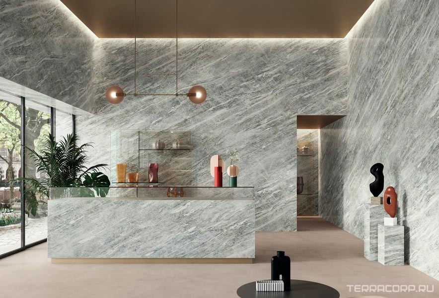 Керамогранит Atlas Concorde Italy Marvel Diva Sky Stone 6mm Silk 120x278 Серый, фото 1