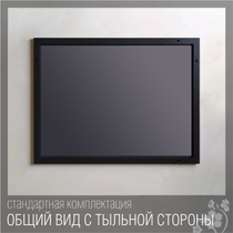 Зеркало 60х80 см, универсальный монтаж, черный алюминиевый профиль