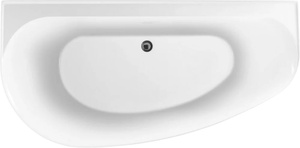 Ванна 1600x780хh600мм, пристенная, ассиметричная, Правая, интегрированный слив-перелив, д/к цв.хром в компл., (акрил цв.белый), Priority 5 ZZ