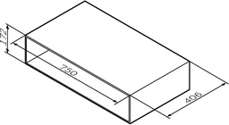 Полка для тумбы подвесная Gem, Open-space 75 см, цвет орех, текстурированный ZZ