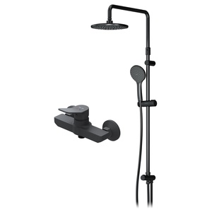 Душевой набор X-Joy для ванны с душем (смеситель/верхний душ/d 220 мм, ручн.душ 110 мм), цв. черный, XX