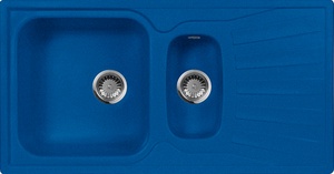 Мойка кухонная AquaGranitEx M-09к синяя| 49x94x19