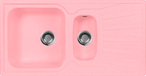 Мойка кухонная AquaGranitEx M-09к розовая| 49x94x19