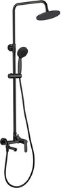 Душевая стойка стойка Aquanet Passion R3 AF300-72-R-B, с аксессуарами (ручной+верхний душ, см-тель с изливом, шланг), цв. черный матовый, ZZ