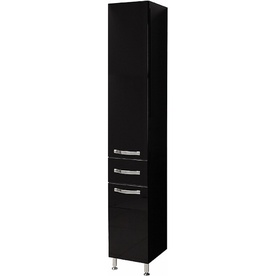 Шкаф-колонна Ария 340*1900*316, напольная, с бельевой корзиной цвет черный глянец ZZ товар