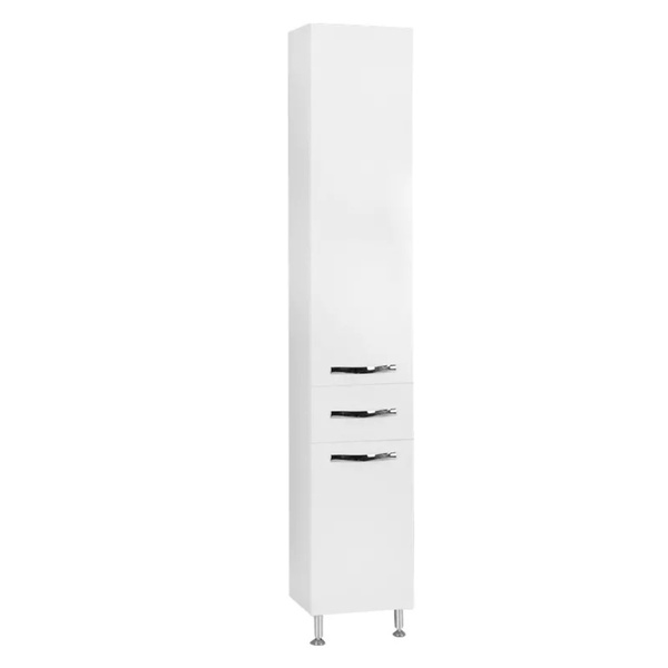 Шкаф-колонна Ария Н 340*1900*316, напольная, с бельевой корзиной цвет белый глянец ZZ