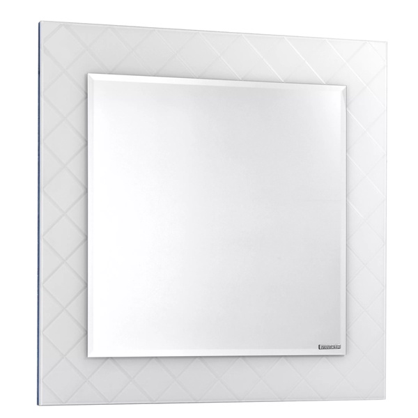 Зеркало Венеция 90 876*876*24 мм, белая рама, БЕЗ светильников, крепеж в комплекте ZZ