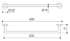 Полотенцедержатель 600мм, (цв.шлифованное золото), PONTO ZZ