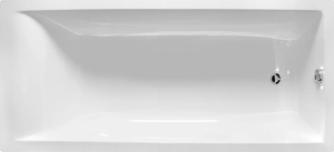 Ванна 1700x800xh440мм, без панели, ножек, слива-перелива, литой мрамор цв.белый глянец., Нейт ZZ