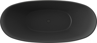 Ванна акриловая GLASGOW 1800х800х665 мм свободностоящая, слив-перелив по центру, с сифоном и каркасом, цвет черный, ZZ