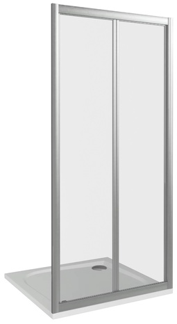 Двери складные (2 ств.) Infinity SD 900*1870 , стекло прозрач. профиль хром