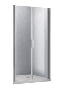 Дверь для душа, в нишу 800(775-825)хh1900мм, 2-х створчатая, распашная, (стекло прозрачн.5мм, фурн.цв.хром), Sela ZZ