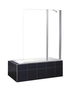 Шторка на ванну, распашная с неподвижным сегментом, 1200хh1400мм, (стекло рифленое Punto 5мм, профиль цв.хром), Sela ZZ