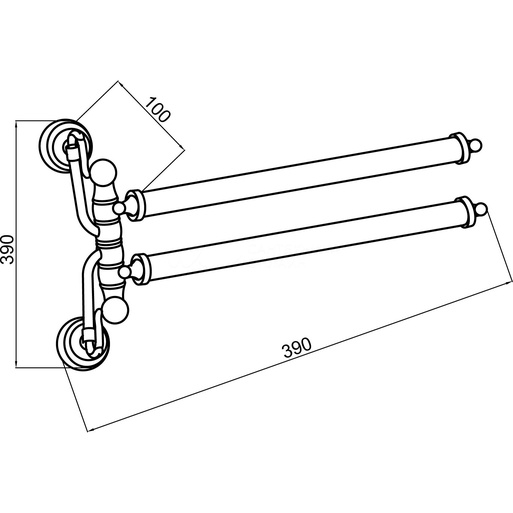 Держатель для полотенца двойной, цв. брашированная бронза, ZZ