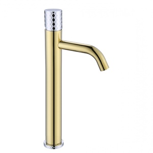 Смеситель Boheme Stick 122-GCR для раковины, gold diamond chrome| 4x34x17