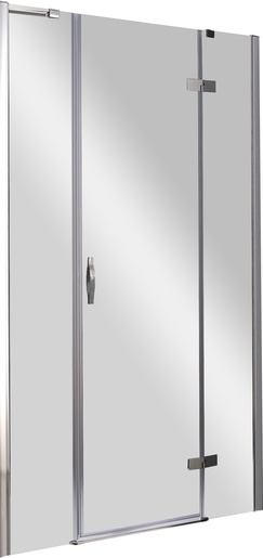 Дверь в нишу 1850(1810-1850)хh1950мм, вход 550мм, с неподв.сегментами,"Правая" петли справа, (стекло прозр. 6мм, фурн/хром), Bergamo ZZ товар