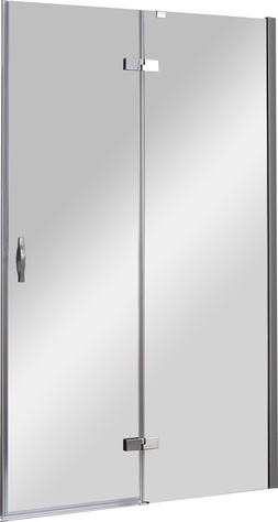 Дверь в нишу 900(880-908)хh1950мм, вход 550мм, с неподв.сегментом, "Правая" петли справа, (стекло прозр. 6мм, фурн/хром), Bergamo ZZ товар