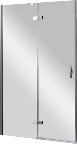Дверь в нишу 900(880-908)хh1950мм, вход 550мм, с неподв.сегментом, "Левая" петли справа, (стекло прозр. 6мм, фурн/хром), Bergamo ZZ товар
