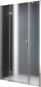 Дверь в нишу 1300 (1280-1320)х1950 мм, вход 550мм, с 2мя неподв.сегментами,"Левая" петли слева, (стекло хром. 6мм, фурн/хром), Bergamo ZZ товар