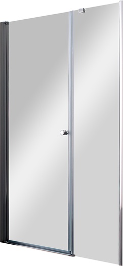 Дверь в нишу 1200хh1950мм, с неподв. сегментом, вход 900мм, петли справа/слева, (стекло прозр. 6мм, фурн/хром), Elena ZZ