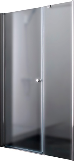 Дверь в нишу 1400(1380-1420)хh1950мм, распашная с неподв.сегментом, Левая, (стекло текстурное Punto 6мм, фурнит. цв.хром), Elena ZZ