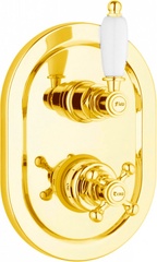 Смеситель-термостат для душа, встраиваемый в стену, на 3 потребителя, (цв.золото), Elite ZZ товар