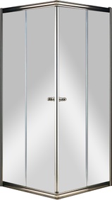 Душевой уголок 900х900хh1950мм, квадратн., две раздвижные двери (стекло прозрачное 6мм, фурнитура цв.бронза), Giubleo ZZ