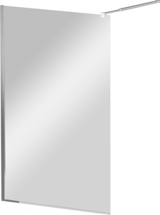 Штора на ванну 800xh1550мм, стационарная, (стекло прозр. 8мм, фурн/цв.хром), Liberta ZZ