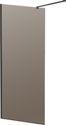 Душевая перегородка 900хh1950мм, правая/левая, (стекло цв.бронза 8мм, поперечный кронштейн 700-1050мм, фурнит. цв.черный), Liberta ZZ