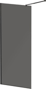 Душевая перегородка 1000хh1950мм, правая/левая, (стекло графит 8мм, поперечный кронштейн 700-1050мм, фурнит. цв.черный), Liberta ZZ
