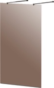 Душевая перегородка 1100хh1950мм, для 2-х стороннего входа, (стекло прозрач.8мм, поперечные кронштейны 750-1050мм, фурнит. цв.черный мат.), Liberta ZZ