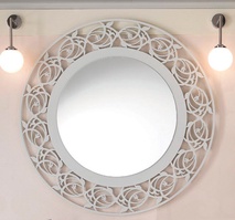 Зеркало 99х99см, круглое в раме, (цв.Bianco Laccato), Rotonda Intagliana ZZ