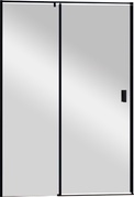 Дверь в нишу 1500хh1950мм, распашная с неподв. сегментом, вход справа/слева, (стекло прозр. 6мм, фурнит.цв.черный мат.), Urban ZZ