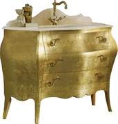Мраморная столешница 114x18x48 см для тумбы (цв.Cremo Dorato), Versailies ZZ