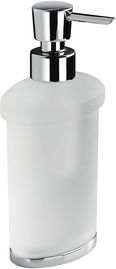 Дозатор для жидкого мыла настольный, (стекло мат., металл. основа цв.хром), Land