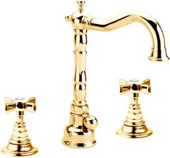 Смеситель для раковины на 3 отв., с д/к, (цв. золото), Princeton ZZ